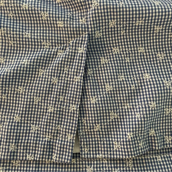 Dressbarn Cotton Blend Blue & White Embroidered Midi Dress - Picture 4 of 12